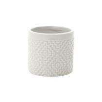 Cachepot ceramica embroidery cinza 7.2x7.2x6.7cm
