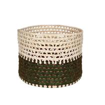 Cachepot Cesto Palha Natural Musgo Decorativo Grillo 17x21cm