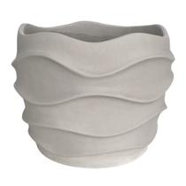 Cachepot Cinza com Textura Ondulada 19x24cm Cachepot Cinza com Textura Ondulada 19x24cm