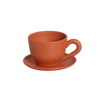Cachepot Consumê com Pires Decorativo em Cerâmica Home G Terracota