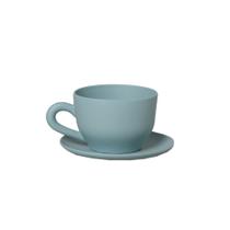 Cachepot Consumê com Pires Decorativo em Cerâmica Home P Indigo Claro