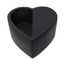 Cachepot Coração Preto em Cimento - Mart