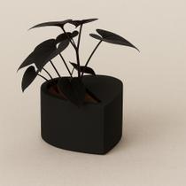 Cachepot Coração Preto em Cimento