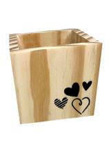 Cachepot Corações Madeira Pinus Cachepot Corações Madeira Pinus