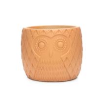Cachepot Coruja Em Cimento Terracota 11,5x13,5cm