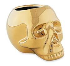 Cachepot Crânio Dourado em Cerâmica - Mart