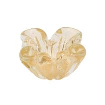 Cachepot Cristal Murano Namur PP Transparente Com Ouro