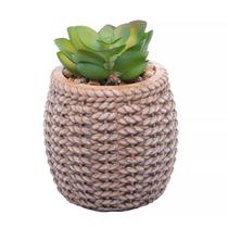 Cachepot de Cerâmica com Suculenta Sisal 7,5x10,5cm 61607 - Wolff Cachepot de Cerâmica com Suculenta Sisal 7,5x10,5cm 61607 - Wolff