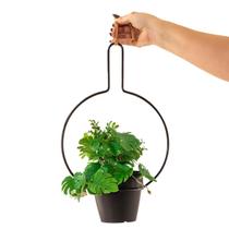 Cachepot De Ceramica E Metal Redondo TN0202 BTC ST2680