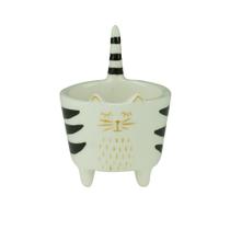 Cachepot De Cerâmica Straight Stripped Tale Branco 6,3 x 6 x 8,2cm Cachepot De Cerâmica Straight Stripped Tale Branco 6,3 x 6 x 8,2cm