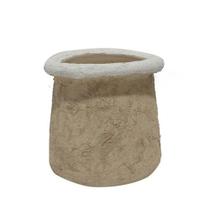 Cachepot de cimento bege com texturas g