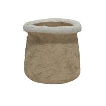 Cachepot de cimento bege com texturas p