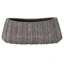 Cachepot de cimento cinza com texturas e desenhos - BTC Cachepot de cimento cinza com texturas e desenhos - BTC