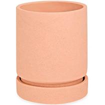 Cachepot de cimento com base bege 14x17 cm