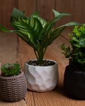 Cachepot de Cimento Com Planta Artificial Prisma - Wolff