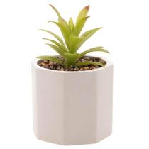 Cachepot de Cimento com Suculenta Artificial Branco 10x14cm Wolff Vaso Pequeno Decorativo Cachepot de Cimento com Suculenta Artificial Branco 10x14cm Wolff Vaso Pequeno Decorativo