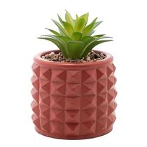 Cachepot de Cimento com Suculenta Spike Terracota 7,5cm 61575 - Wolff