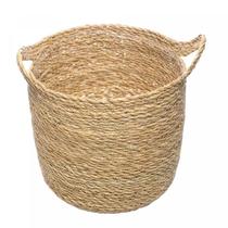 Cachepot de fibra natural com alça - médio Cachepot de fibra natural com alça - médio