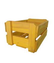 Cachepot de madeira n2 amarelo