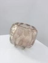Cachepot de Murano Rosa com Pó de Ouro 12 x 10 cm