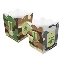 Cachepot de Papel Exército Camuflado Pequeno - 4 Unidades Cachepot de Papel Exército Camuflado Pequeno - 4 Unidades