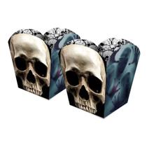 Cachepot de Papel Halloween Caveira Pequeno - 4 Unidades Cachepot de Papel Halloween Caveira Pequeno - 4 Unidades