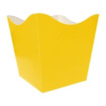 Cachepot de Papel Liso Amarelo Pequeno - 10 Unidades