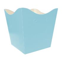 Cachepot de Papel Liso Azul Claro Pequeno - 10 Unidades