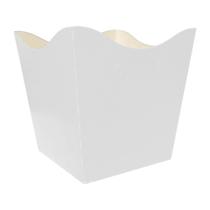 Cachepot de Papel Liso Branco Pequeno - 10 Unidades