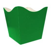 Cachepot de Papel Liso Verde Bandeira Pequeno - 10 Unidades