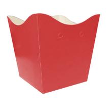 Cachepot de Papel Liso Vermelho Pequeno - 10 Unidades