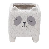 Cachepot Decor De Concreto Sleeping Panda Cinza 8 X 8 X 10cm Urban