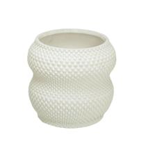 Cachepot Decorativo Bali Branco em cimento 19 cm - Espressione Cachepot Decorativo Bali Branco em cimento 19 cm - Espressione