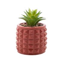 Cachepot Decorativo de Cimento C/ Suculenta Spikes 9cmx7cm 61575