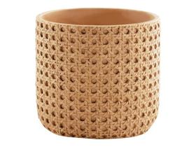 Cachepot Decorativo De Palhinha Para Mesa Ou Chão Em Cimento Luxo