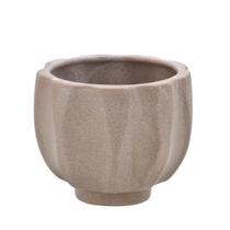 Cachepot Decorativo em Cerâmica 15cm Ondulado Areia - Espressione Cachepot Decorativo em Cerâmica 15cm Ondulado Areia - Espressione