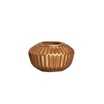 Cachepot Decorativo em Cerâmica Home Modelo Frizo Dourado