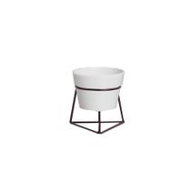 Cachepot Decorativo em Cerâmica Home Modelo Plant com Suporte P Branco