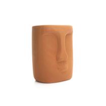 Cachepot Decorativo em Cerâmica Rosto Terracota 17x14 cm - D'Rossi