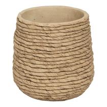 Cachepot Decorativo Em Cimento Que Imita Fibra Natural Cachepot Decorativo Em Cimento Que Imita Fibra Natural
