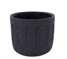 Cachepot doric em cimento grafite p