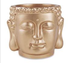 Cachepot Dourado Fosco em Cimento - Mart