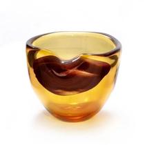 Cachepot Ecrase em Cristal Murano - São Marcos Cor: Âmbar Cachepot Ecrase em Cristal Murano - São Marcos Cor: Âmbar