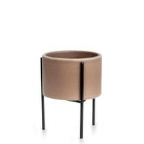 Cachepot Em Cerâmica Cinza Com Suporte 11 Cm - Mart Cachepot Em Cerâmica Cinza Com Suporte 11 Cm - Mart