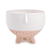 Cachepot em cerâmica Cute Branco/Rosa 9,5x12,5cm - Mart