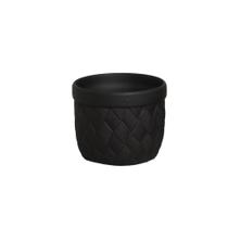 Cachepot em Cerâmica Decorativo Home Modelo Cesto Preto Fosco