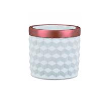 Cachepot em Cimento 3D Branco e Rosé Gold 11cm Mart 08575 P Cachepot em Cimento 3D Branco e Rosé Gold 11cm Mart 08575 P