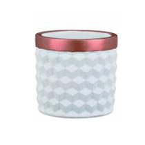 Cachepot em Cimento 3D Branco e Rosé Gold 14cm Mart 08575M Cachepot em Cimento 3D Branco e Rosé Gold 14cm Mart 08575M