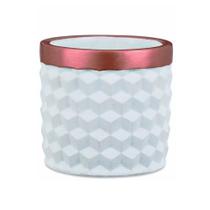 Cachepot em Cimento 3D Branco e Rosé Gold 17cm Mart 08575 G Cachepot em Cimento 3D Branco e Rosé Gold 17cm Mart 08575 G