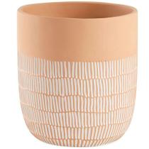Cachepot em cimento bege e branco 21x20 cm